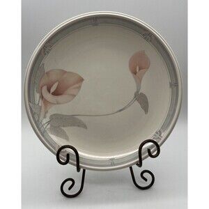 2 KELTCRAFT MISTY ISLE 10 3/8" DINNER PLATE "ETERNAL BLUSH" Calla Lily Art Deco